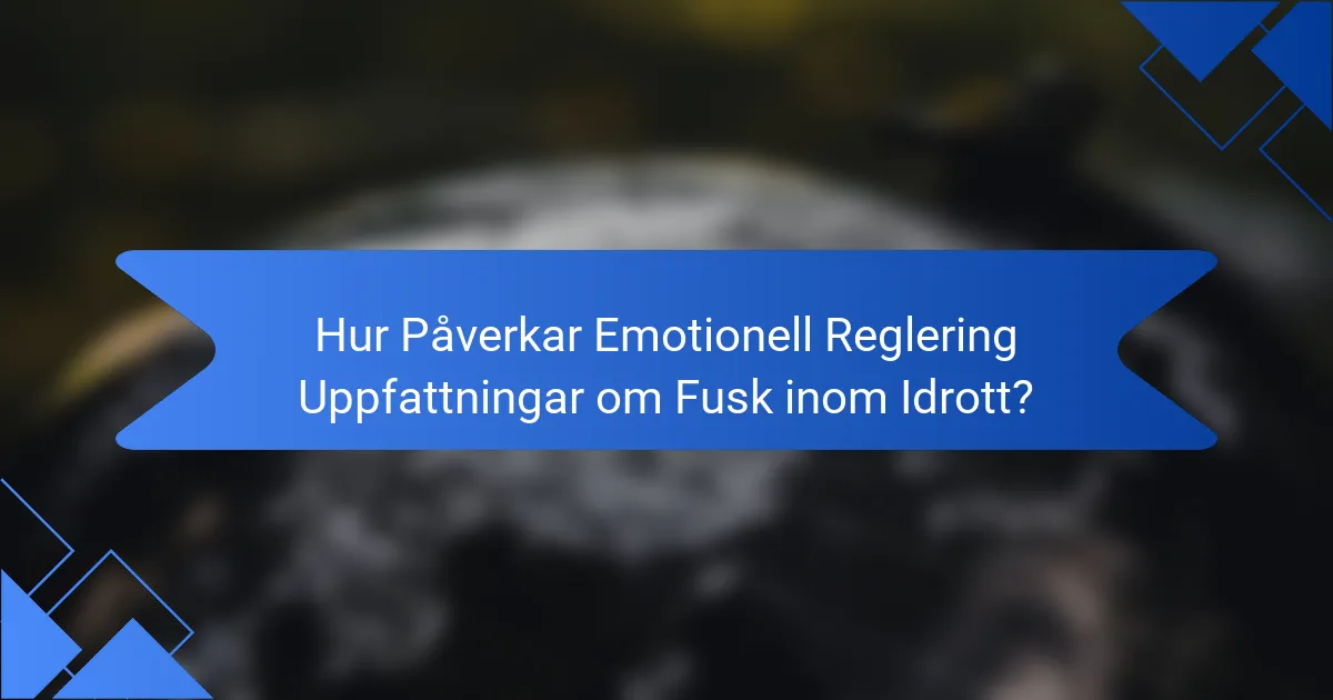 Hur Påverkar Emotionell Reglering Uppfattningar om Fusk inom Idrott?