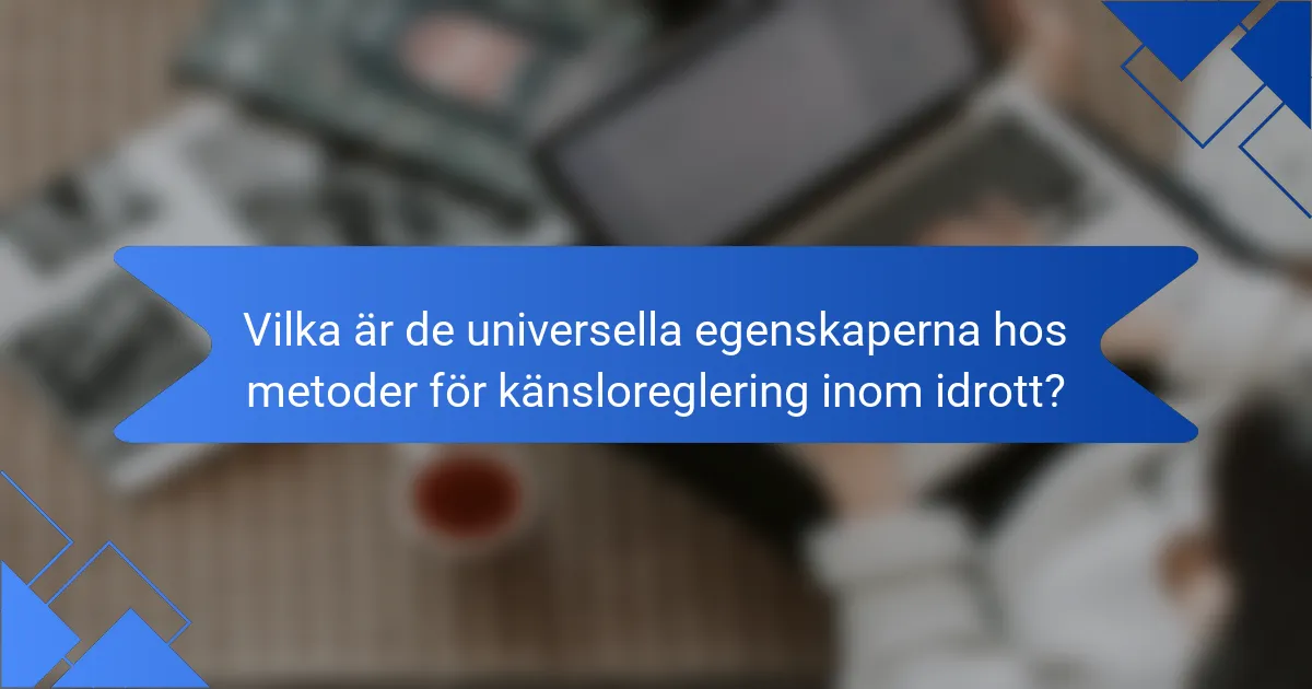 Vilka är de universella egenskaperna hos metoder för känsloreglering inom idrott?